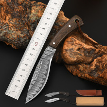 小直刀户外刀具尼泊尔仿大马士革钢刀随身刀军刀防身刀迷你战术刀