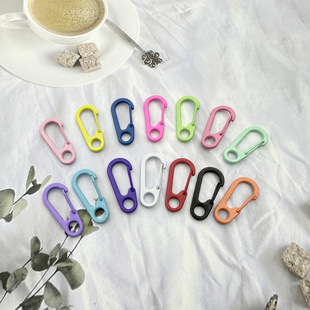 Candy color paint small hook DIY rope hook spring buckle accessories zinc alloy backpack simple hanging accessories