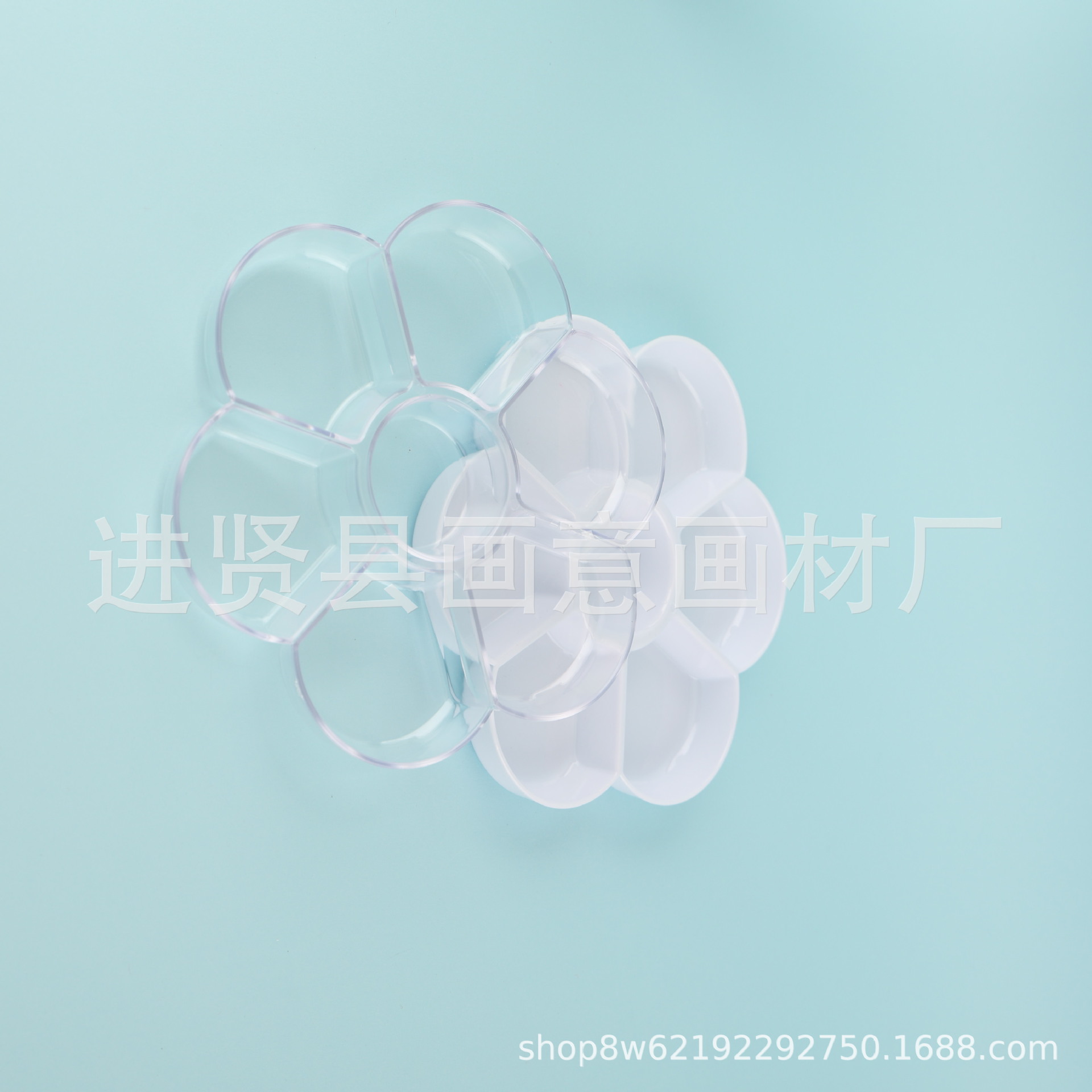 Floral-shaped imitation porcelain color palette large and thick children's watercolor acrylic paint watercolor mixing plate for art students specialized