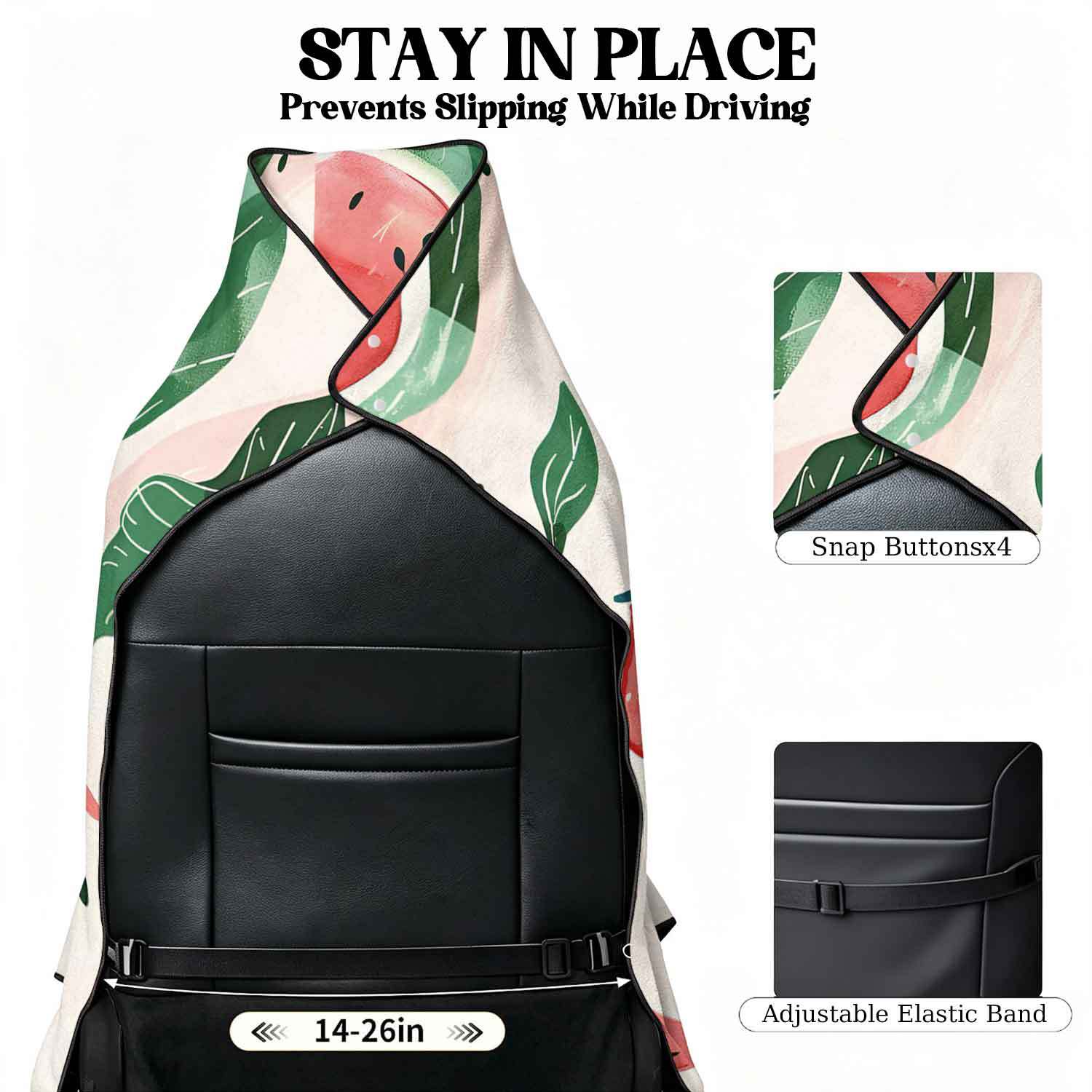 Printed bath towel and car seat cover 2-in-1, ultra-fine fiber outdoor beach and car dual-use universal seat cushion