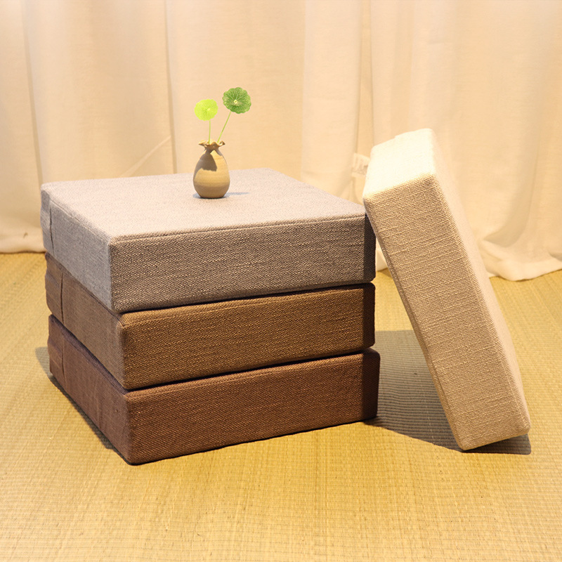 Linen cushion floor removable and washable winter thickened futon Japanese square living room bedroom tatami tea table cushion