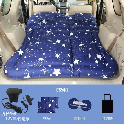 Sleeping Folding Bed: Vehicle-mounted inflatable bed - for-trunk-only-suv-honeycomb-single-sided-oxford-starry-sky-blue-with-5m-pump