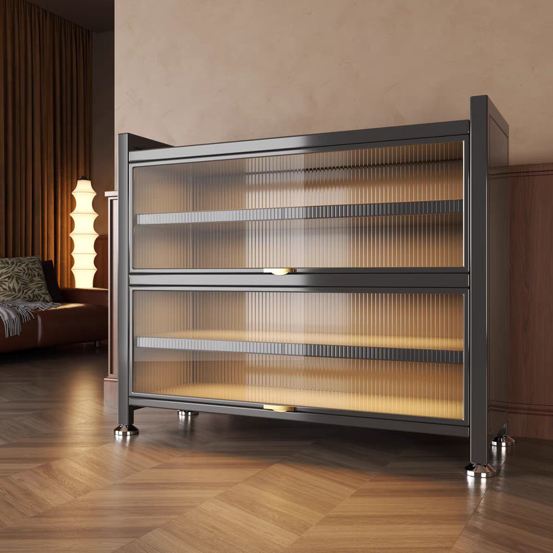 2025 Shoe Cabinet for Home Use, Integrated Against the Wall, Multi-Layer Dustproof Entryway Cabinet with Doors, Steel Wardrobe, Simple and Modern