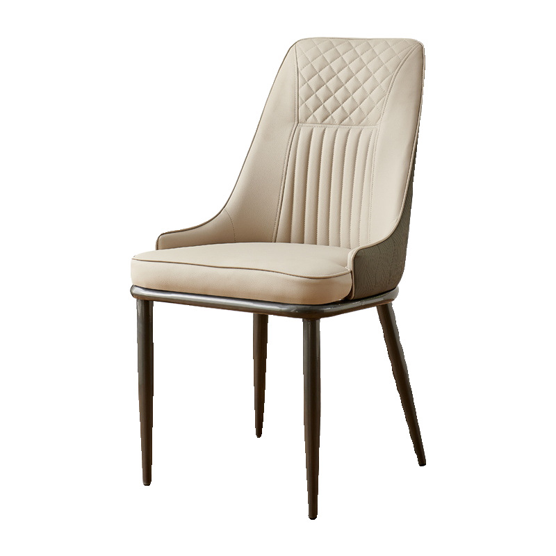 silla de comedor doméstica silla de lujo ligera silla de respaldo taburetes balcón sala de estar silla de comedor de cuero silla de comedor de metal silla de comedor