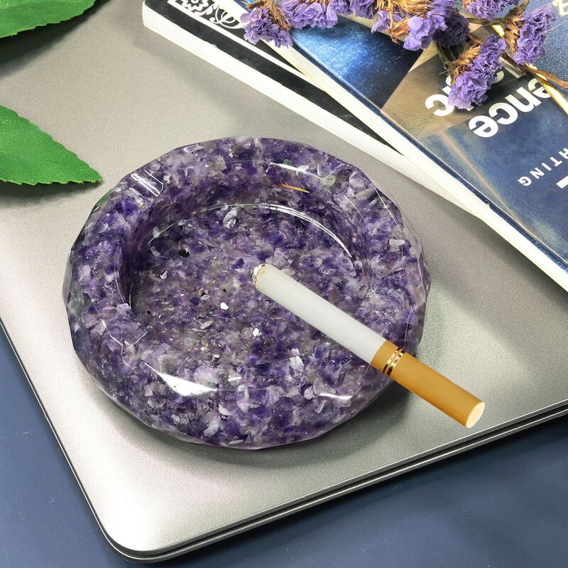 树脂混能量水晶碎石菱面烟灰缸收纳盒客厅办公室桌面水晶创意摆件 树脂混能量水晶碎石菱面烟灰缸收纳盒客厅办公室桌面水晶创意摆件 图 1