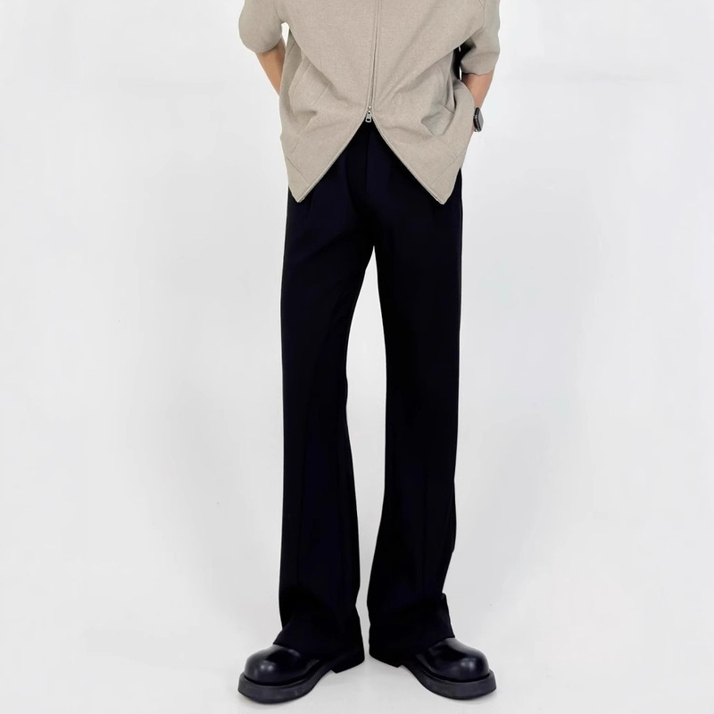 No-Iron High-End Slim Fit Cleanfit Pants Men's Straight Drape Trousers American Style Casual Pants