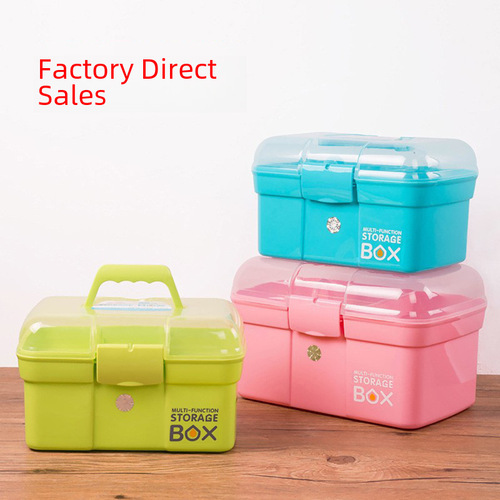 Home medical box transparent storage box organizer plastic toolbox portable storage box cosmetic storage box