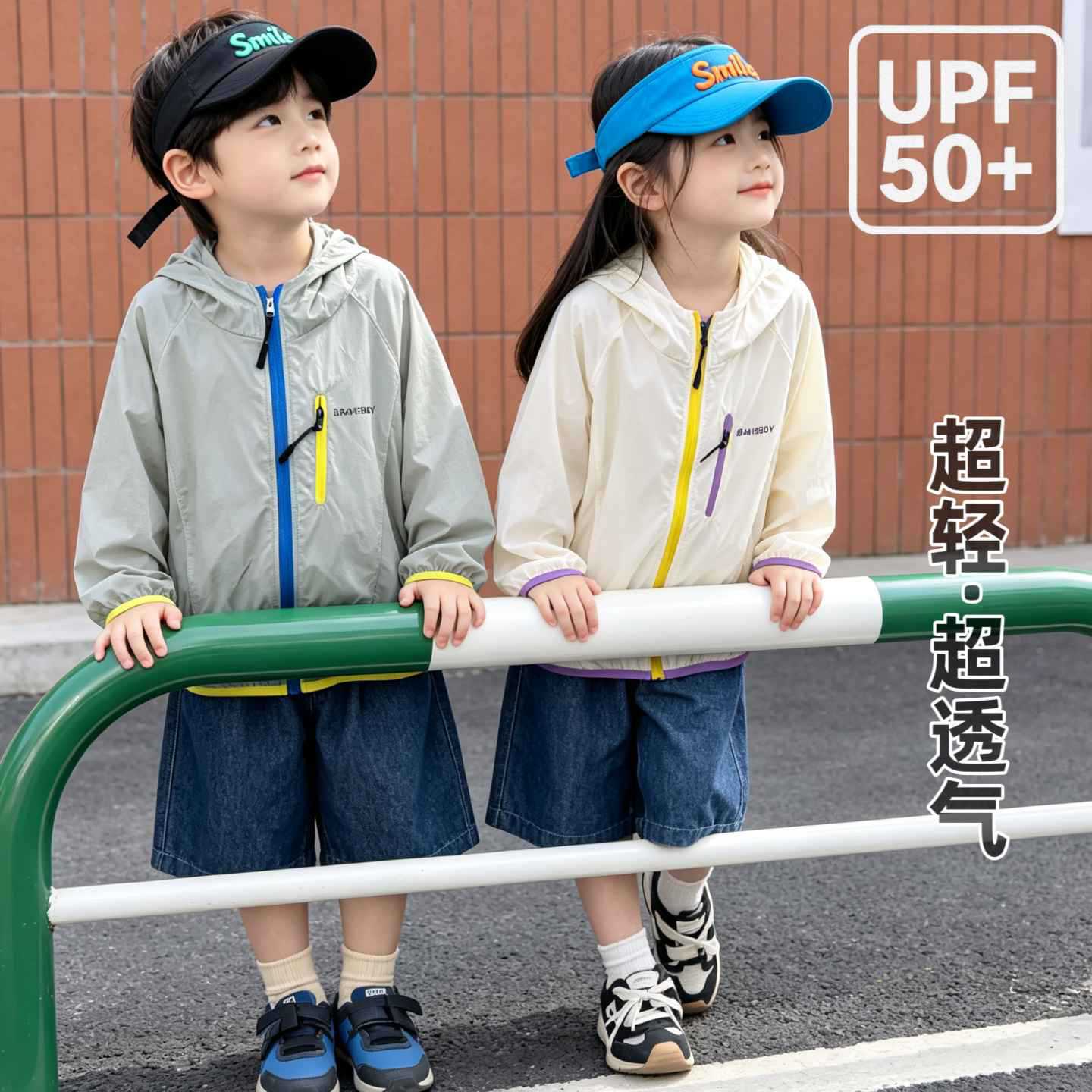 Upf50+ Kidsren's Hooded Sun Protection Clothing, Summer Style, Lightweight and Breathable Sun Protection Clothing