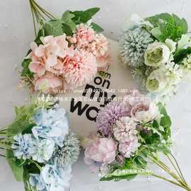 清仓！假花仿真花束塑料花小束把花玫瑰绢布花干花家居摆设装饰