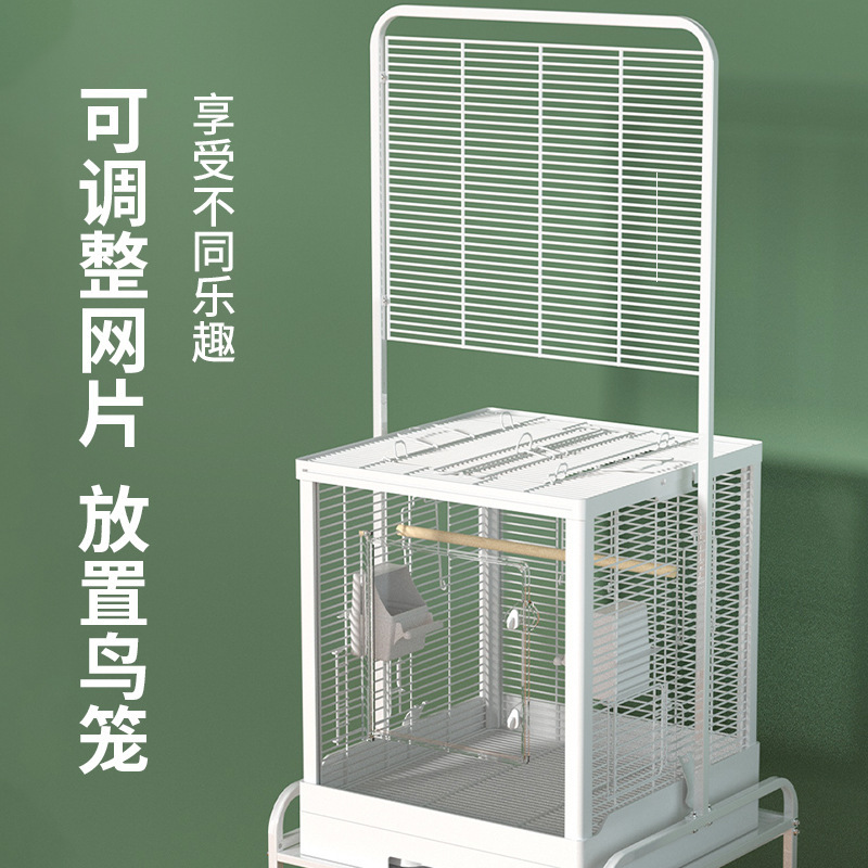 Weibi 秘密の鳥かご収納ラック ケージ棚 可動式鳥用品収納ラック 多層黒鳳鳥かごスタンドケージ|undefined