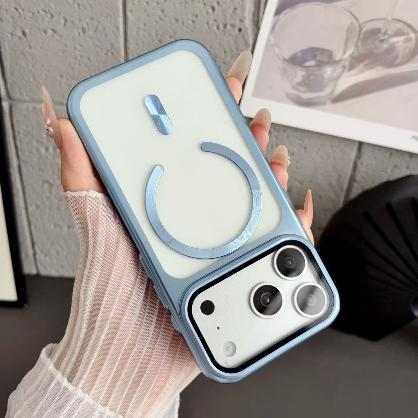 Funda Magnética con Soporte para iPhone 18 Pro de PC Anti-caídas
