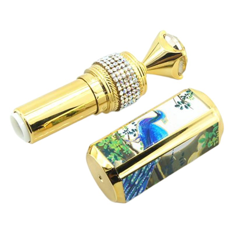 Venta al por mayor de alta gama 3D patrón de estilo nacional diamante incrustado rhinestone pesado lápiz labial tubo bálsamo labial tubo vacío tubo cosmético