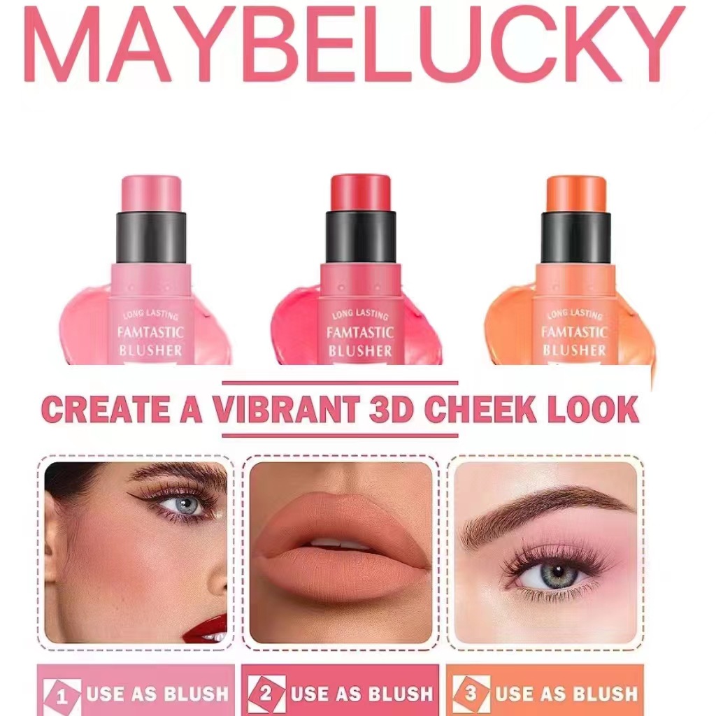 Transfronterizo dos en uno se ruboriza palo suave rubor crema reparación colorete rubor crema natural mate