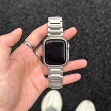 适用苹果Applewatch ultra工字不锈钢表带 iwatch9智能金属手表带