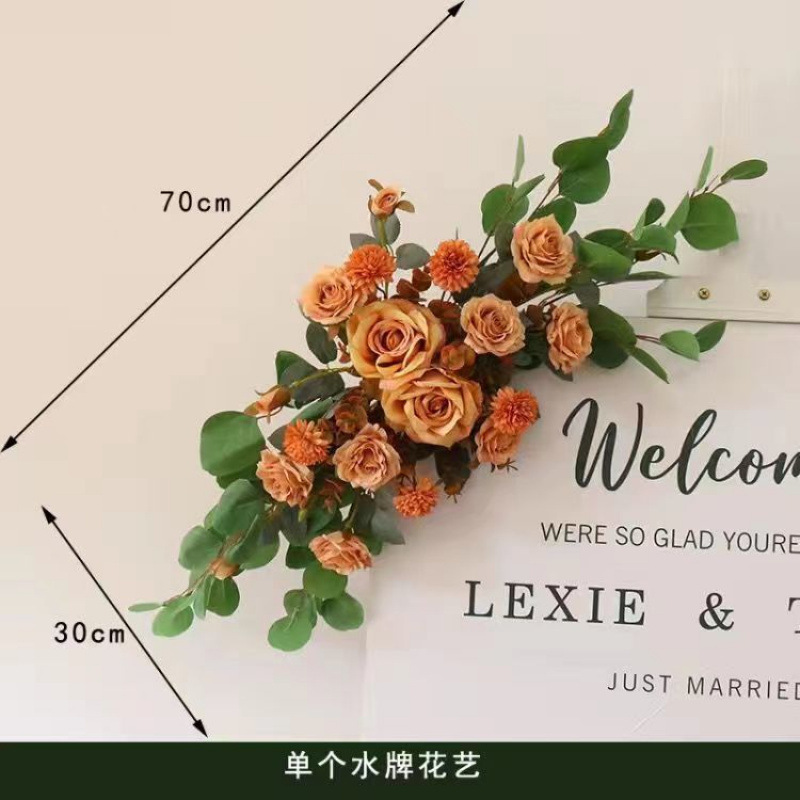 KT婚礼迎宾牌花艺订婚派对商务指引指示牌花艺水牌花仿真绢花婚庆|undefined