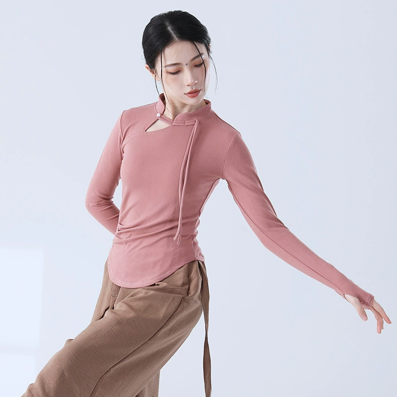 Modern base body-friendly retro cheongsam, sports clothing, long-sleeve, Chinese style