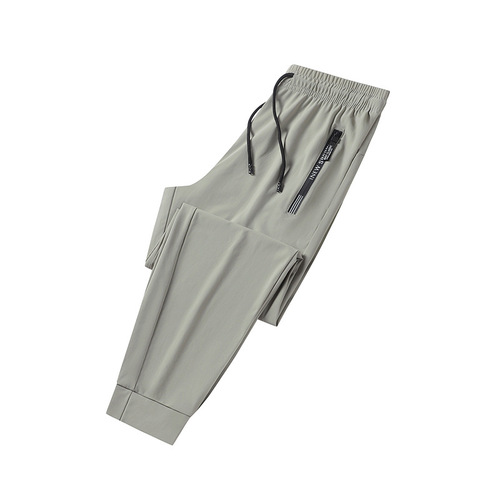 Shan Shao Fashion Ice Silk Pants for Men and Women, Sports and Casual Elastic Plus Size Western Nylon Air Conditioning Pants