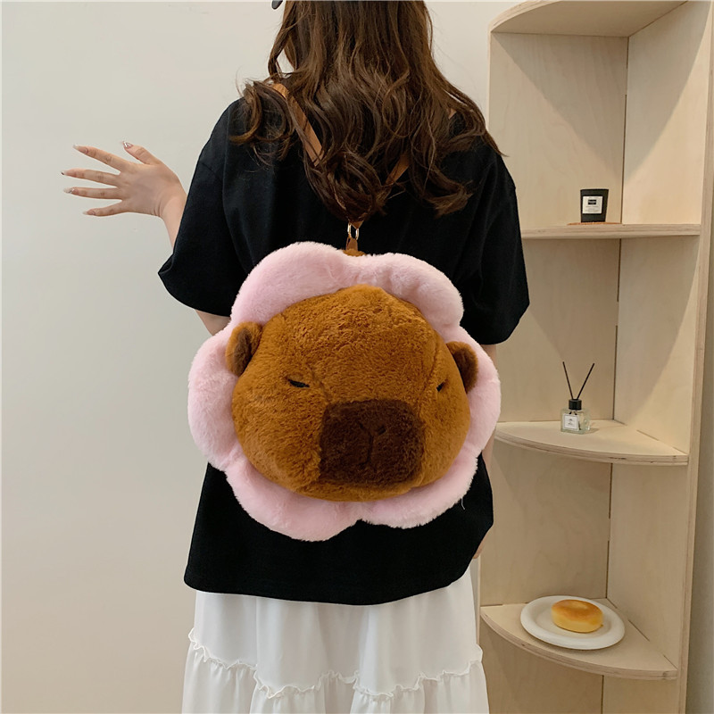 カピバラハロウィン悪魔カピバラ人形ぬいぐるみ漫画バックパック女の子オレンジクロスボーダーメッセンジャー|undefined