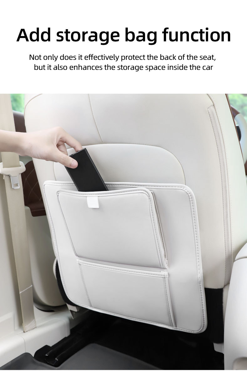 Cross-Border Hot-Selling Car Storage Bag, Trash Bag, Multifunctional Storage Organizer for Back Seat, Anti-Kick Mat