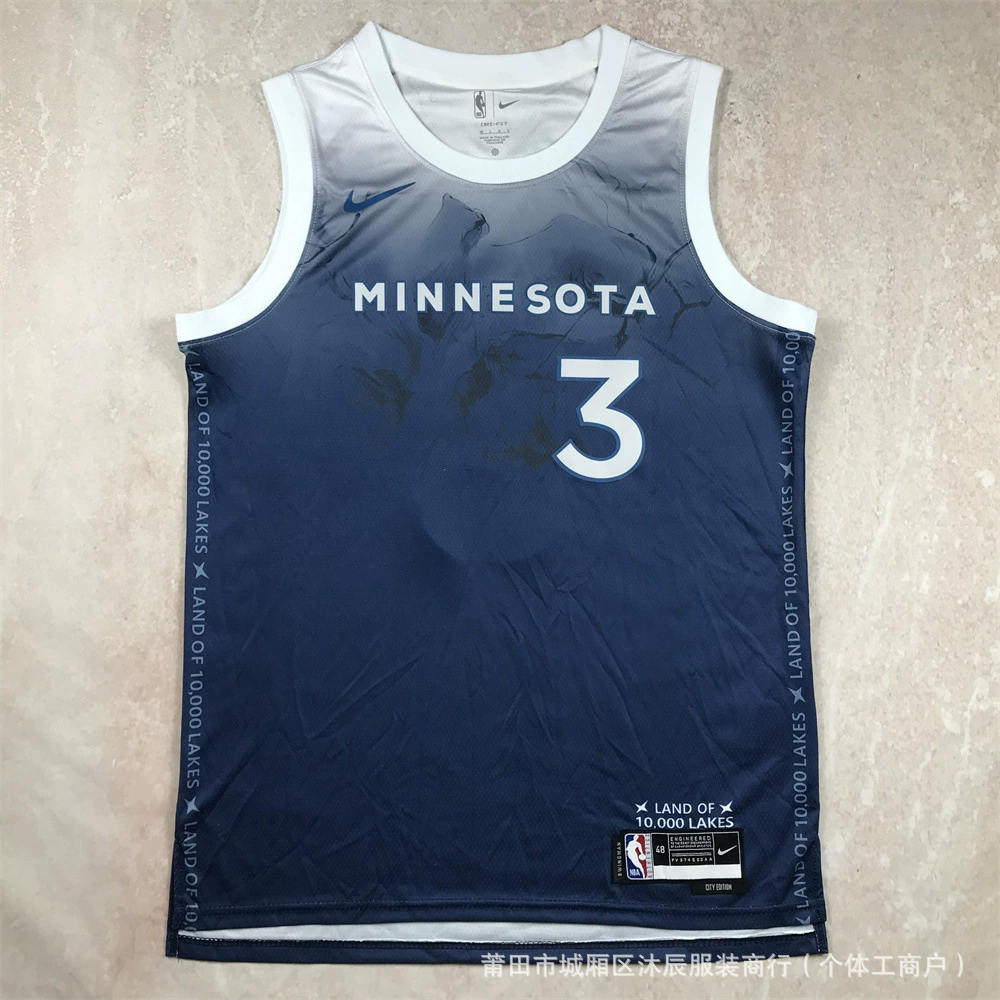 Горячее прессование американская баскетбольная форма Knicks Timberwolves Lakers Clippers Edwards Westbrook Russell спортивная майка