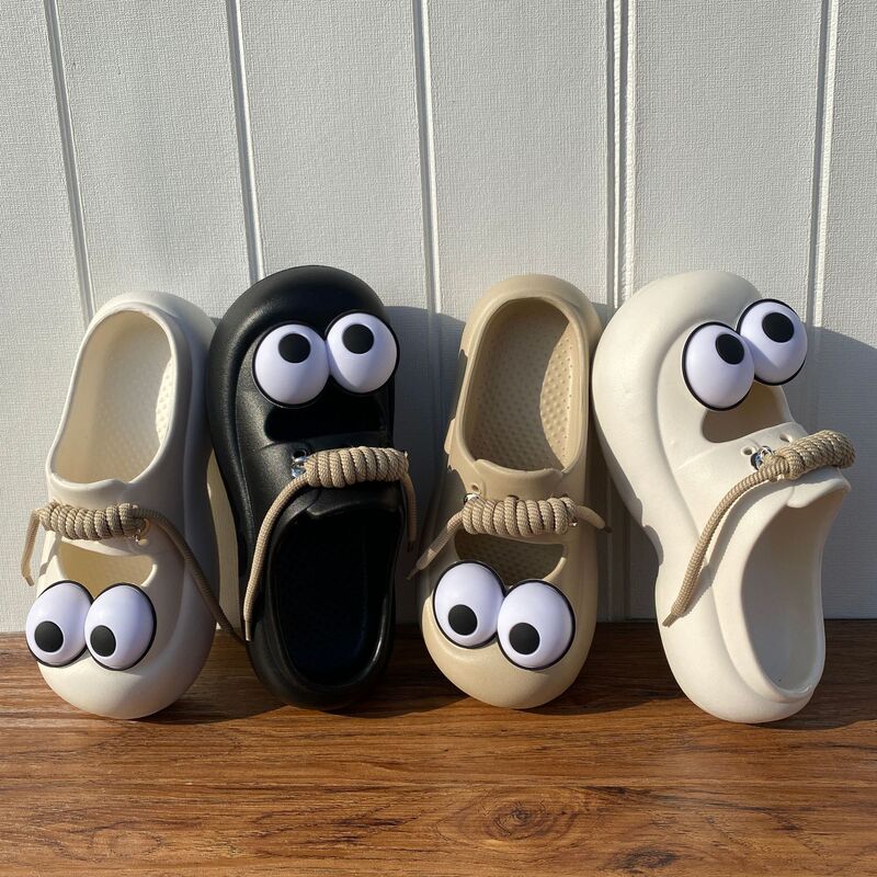 2025 New Mary Jane Clogs Eva DIY Large-Eye Lace-Up Accessories Fun Half-Slip Lazy Slippers for Women 2025 New Mary Jane Clogs Eva DIY Large-Eye Lace-Up Accessories Fun Half-Slip Lazy Slippers for Women