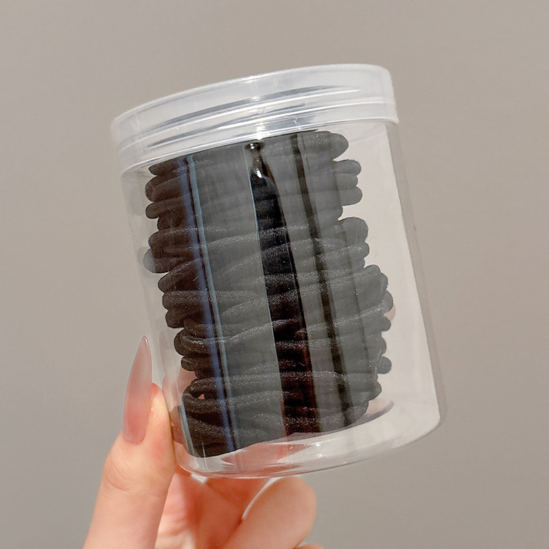 Ligas para Cabello Negras en Frasco con Alta Elasticidad
