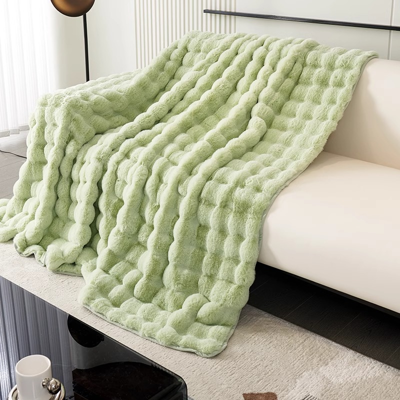 Nuevo conejo en línea cojín de sofá de peluche invierno engrosado anti-deslizante cojín de sofá cubierta de sofá cubierta de piel al por mayor