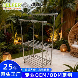 重型不锈钢折叠晾衣架户内外晒衣架伸缩收纳省空间厂直批东南亚风