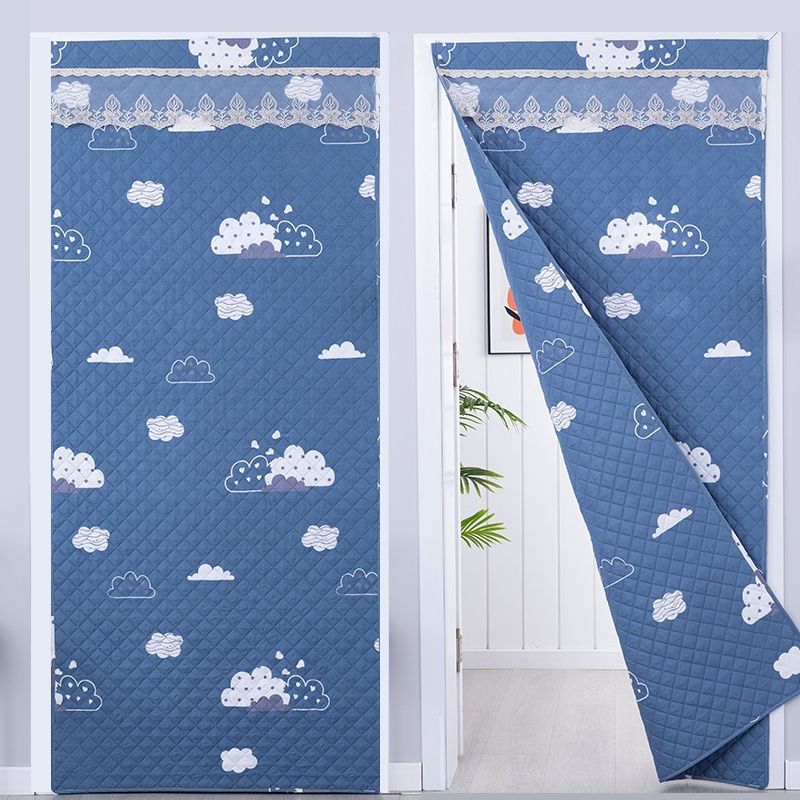 Thickened Cotton Door Curtain for Winter, Cold-Proof, Bedroom Insulation, No-Drill Installation, Household Windproof Air-Conditioning Partition Curtain Wholesale