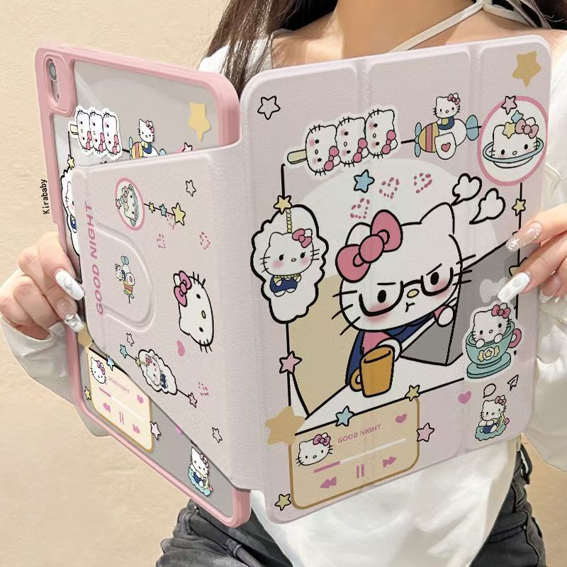 Suitable for iPad Pro2025 Protective Case 11/ 13inch Rotating Air6/5/4 Tablet Case 10.9 Acrylic Kt Cat