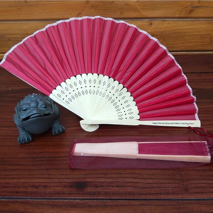 En stock ventilador llano transfronterizo con traje de gasa traje de ventilador plegable traje de baile blanco traje de ventilador de la boda regalo de retorno