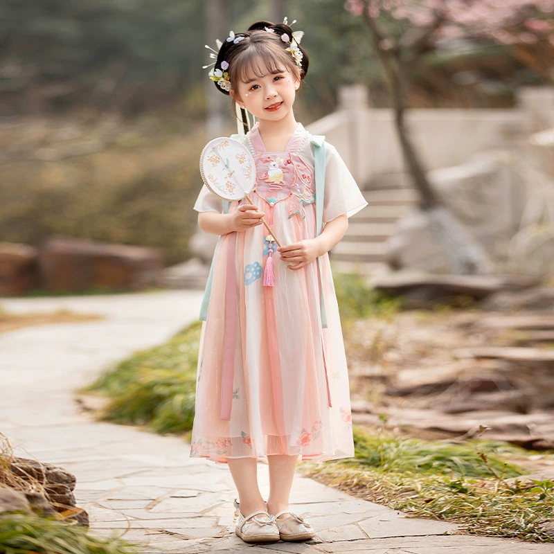 Hanfu Girls Костюм Девушка Супер Бессмертное платье в китайском стиле Летнее детское старинное платье в китайском стиле Осенняя девушка Hanfu