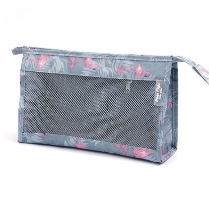 Nuevo puesto neto rojo multifuncional portátil de tela de malla de gran capacidad de viaje de almacenamiento de maquillaje bolsa de lavado