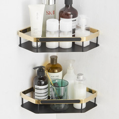 Bathroom Brass Black Gold Triangular Shelf Blue Bathroom Corner Rack Wall Mounted Shower Room Shower Gel Storage Rack
