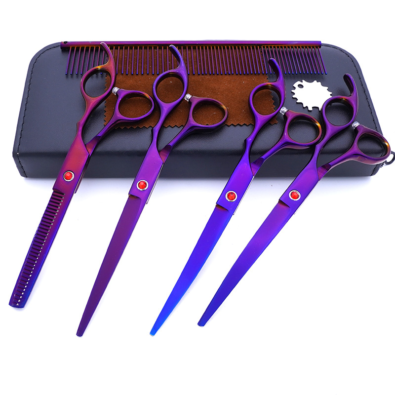 Tijeras para mascotas, tijeras de corte de pelo para perros, tijeras de dientes delgadas profesionales, tijeras de corte de pelo, tijeras de pelaje, juego de herramientas de limpieza