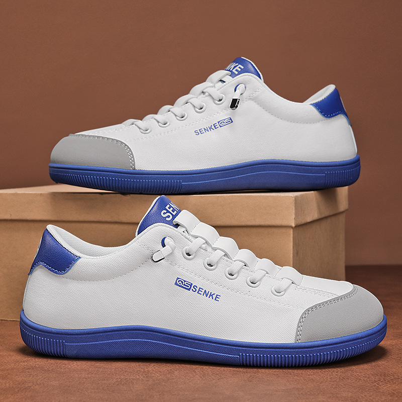 Couple Style Autum Breathable New Style Slip-On Canvas Wide-Last Cloth Shoes Casual White Shoes Wide-Toe Barefoot Shoes