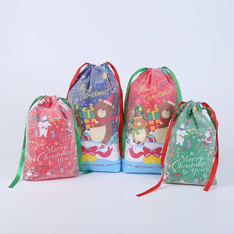 Christmas Gift Bag Drawstring Pull String Gift Bag Pulling Rope