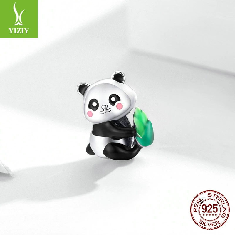 Новый милый медведь животное DIY бусинки Оберег Сердцевина Panda S925 серебряные бусины SCC1832