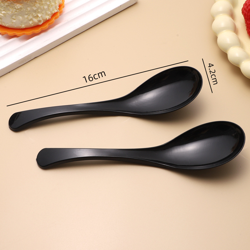 Cucharas desechables grandes cucharas de plástico empaquetadas por separado cucharas de postres comerciales cucharas de comida redondas cucharas de mangos largos cucharas auspiciosas