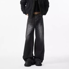 Cleanfitジーンズ男性春2025新型男性ワイドパンツアメリカ高街ストレート男子ズボン