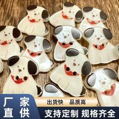 黑白小狗卡通可爱纽扣配件diy手工洞洞鞋头饰装饰扣子