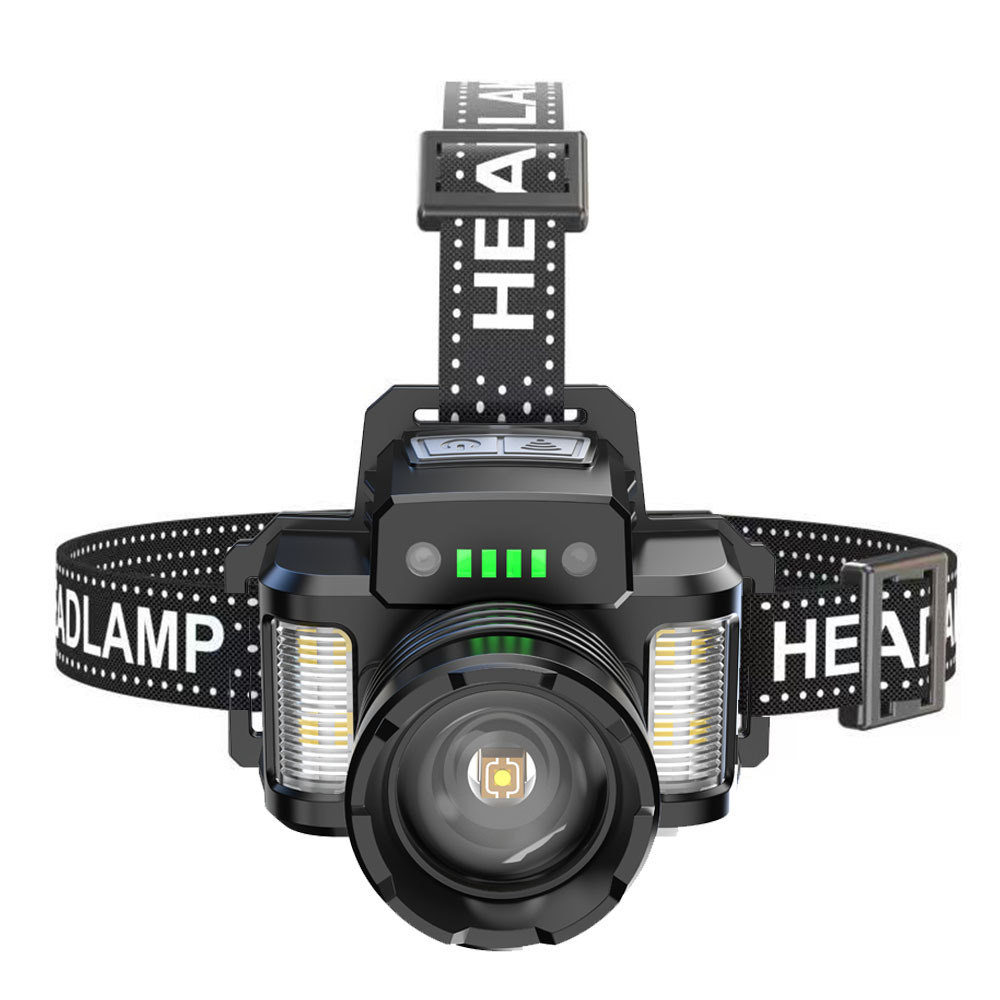 Noviembre nuevo faro de inducción láser blanco lámpara de minero de largo alcance recargable montado en la cabeza faro de advertencia de iluminación exterior largo continuado