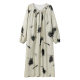 Caini Love Long-sleeved Nightdress with Chest Pad Women's Spring and Autumn Long Skirt plus size Loose Pajamas Can be Outfit Home Clothes