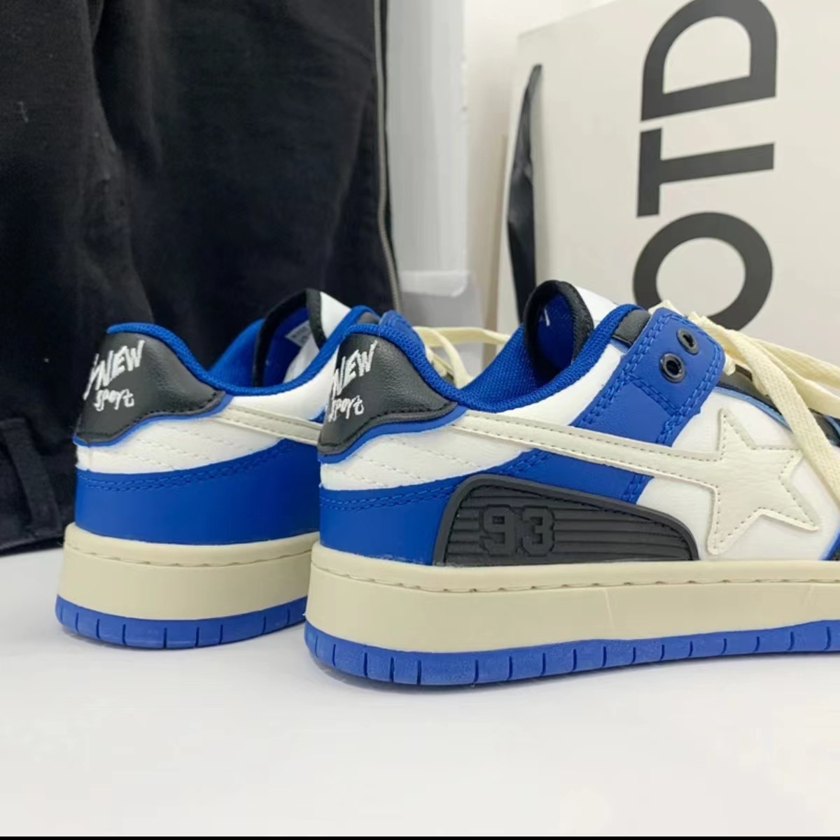 Moda nacional ins primavera y verano Zapatos de skate zapatos casuales transpirables para hombres y mujeres contraste color Meteor bajo Top estrella de cinco puntas