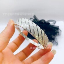 白铜镀银推拉简约车花流星雨手镯女款复古百搭手镯手饰品批发