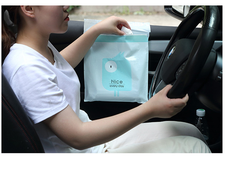 创意车载粘贴式可爱卡通车内用收纳清洁袋一次性可分类垃圾袋-阿