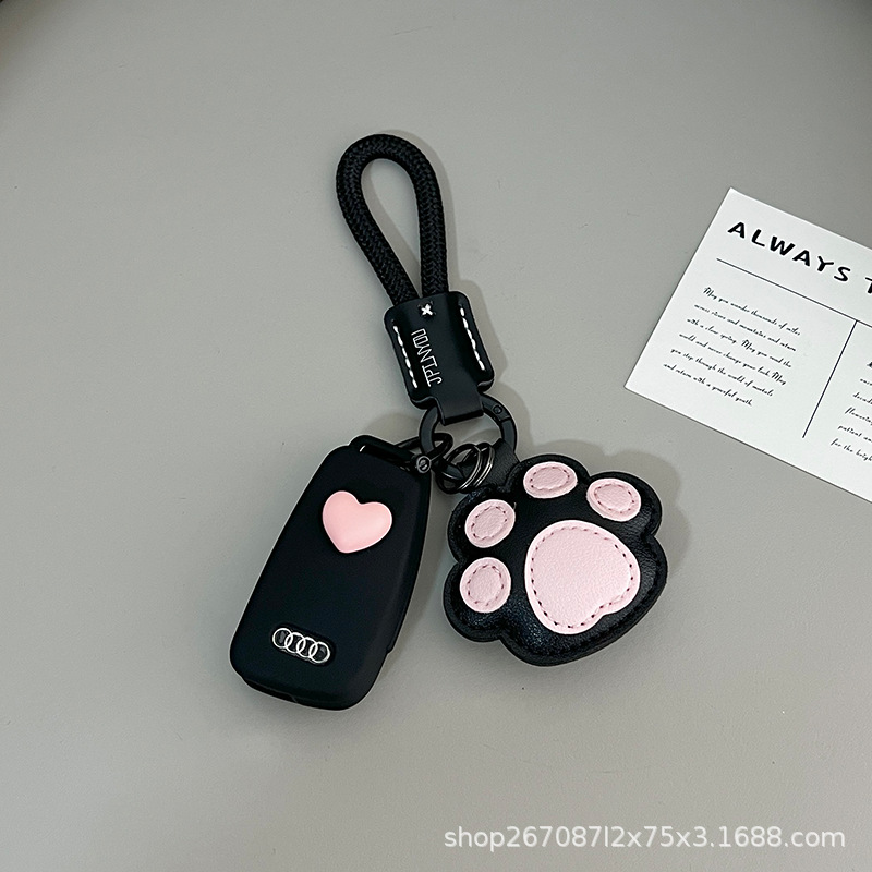 Suitable for Audi A4L Key Cover, A6L Car Key Case, Q5L Shell, A3L Holder, A5 Case, Q3 for Men, 2023 New Model, Q4 E-Tron Simple Design