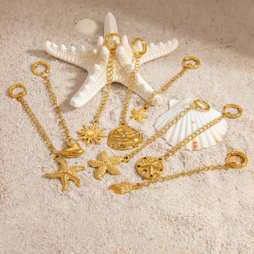 8g Weight 0.03µm-0.05µm Gold Plating Thickness PVD Coated Gold Plating Process Extension Chain Jewelry Making Type 23.67mm Jewelry Making Size Real Gold Plated Plating Material 1 Piece Quantity 304 Stainless Steel Material Sun, Starfish, Shell Pattern IG Style, Simple Style Style Waterproof Non Tarnish, Plating Craft 1 Piece 23.67mm 304 Stainless Steel PVD Coated Real Gold Plated Sun Starfish Shell Extension Chain DIY Ornament Accessories 6