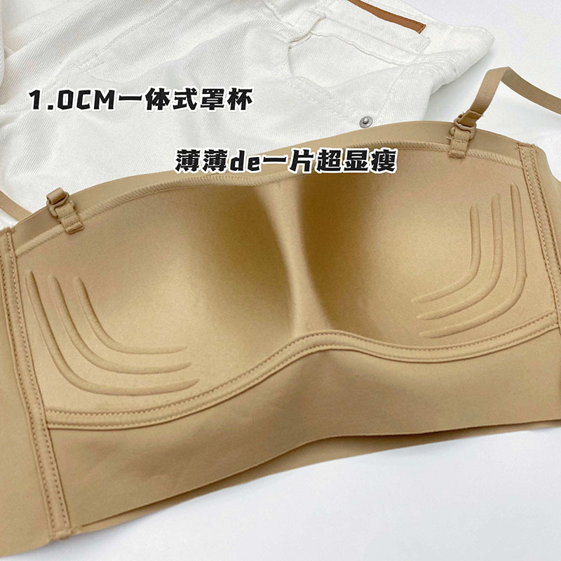 6042 Maillard estilo retro delgado tubo anti-luz superior hermosa espalda sin costuras ropa interior sexy pecho envuelto camisola mujer