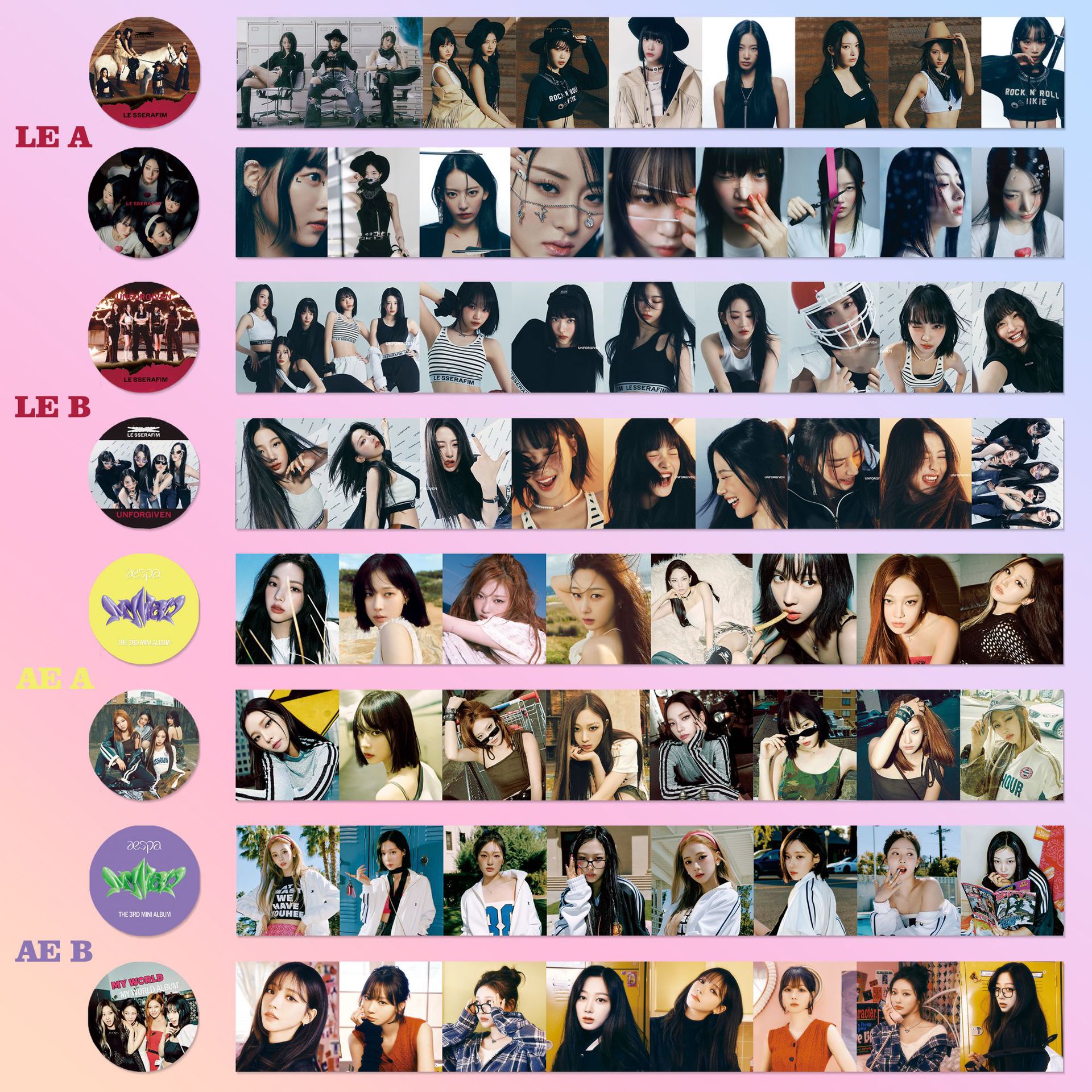 aespa and Paper Tape New Album "MY WORLD" LESSERAFIM Official Merchandise-Style Diary Stickers